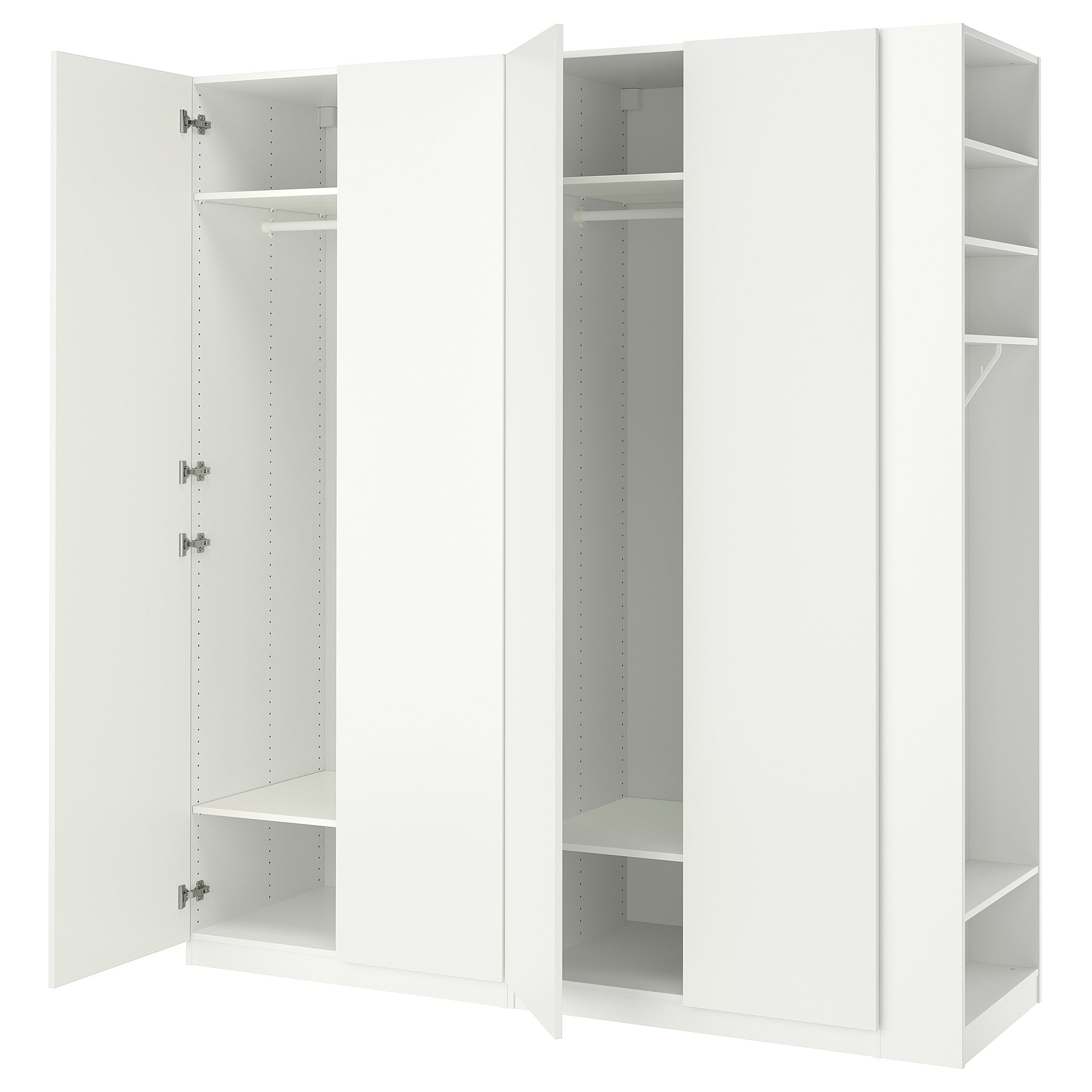 PAX / FORSAND wardrobe, white/white, 220x60x236 cm
