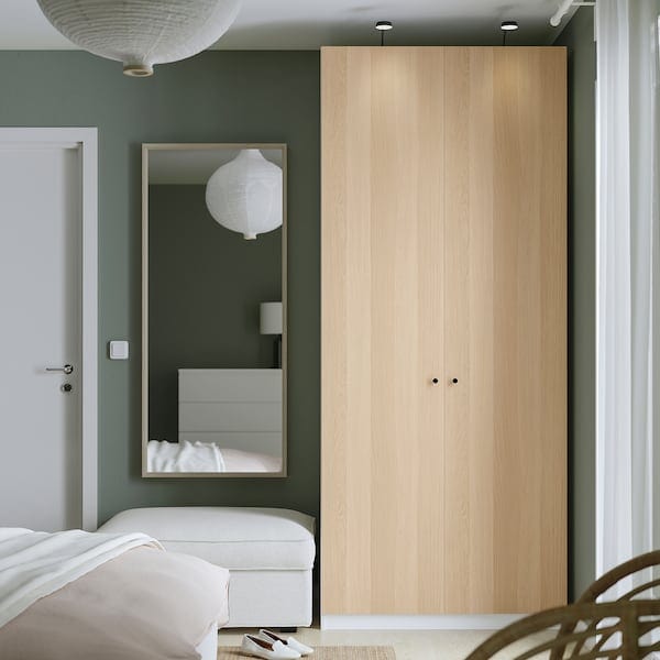 Ikea PAX / FORSAND - Wardrobe, white / oak effect with white stain,100x60x236 cm