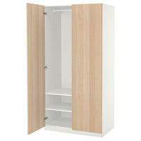 PAX / FORSAND wardrobe, white/white stained oak effect, 100x60x201 cm