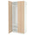 PAX / FORSAND - Wardrobe, white / oak effect with white stain,100x60x236 cm