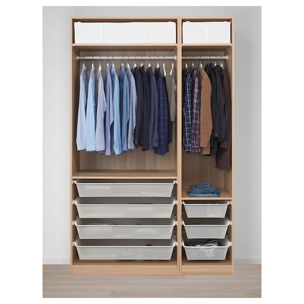 Ikea PAX / FORSAND - Wardrobe, oak effect with white stain / oak effect with white stain,150x60x236 cm