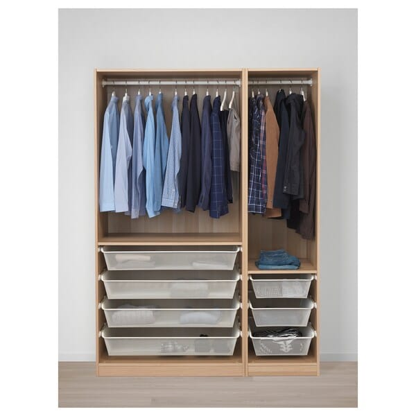 Ikea PAX / FORSAND - Wardrobe, oak effect with white stain / oak effect with white stain,150x60x201 cm
