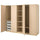 PAX / FORSAND - Wardrobe, oak effect with white stain / oak effect with white stain,250x60x201 cm