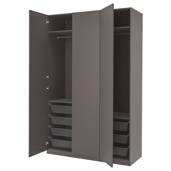 PAX / FORSAND wardrobe, dark grey/dark grey, 150x60x236 cm