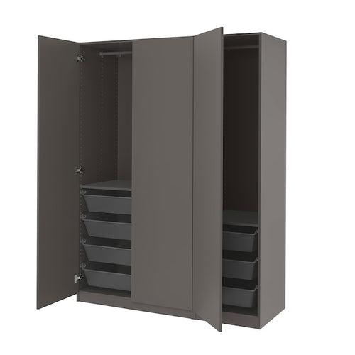 PAX / FORSAND - Wardrobe, dark grey/dark grey,150x60x201 cm