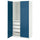 PAX / FYRUDDEN wardrobe combination, white/blue, 100x60x201 cm