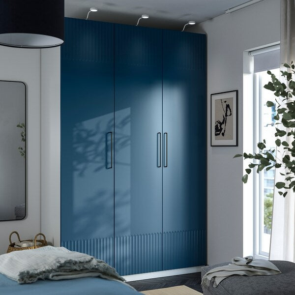PAX / FYRUDDEN - Wardrobe combination, white/blue,150x60x236 cm