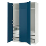 PAX / FYRUDDEN wardrobe combination, white/blue, 150x60x236 cm