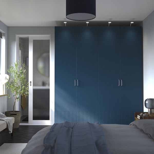 PAX / FYRUDDEN - Wardrobe combination, white/blue,200x60x236 cm