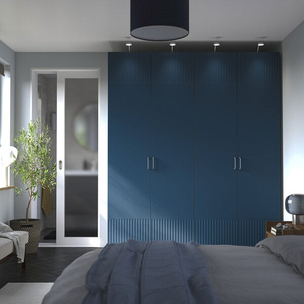 PAX / FYRUDDEN - Wardrobe combination, white/blue,200x60x236 cm