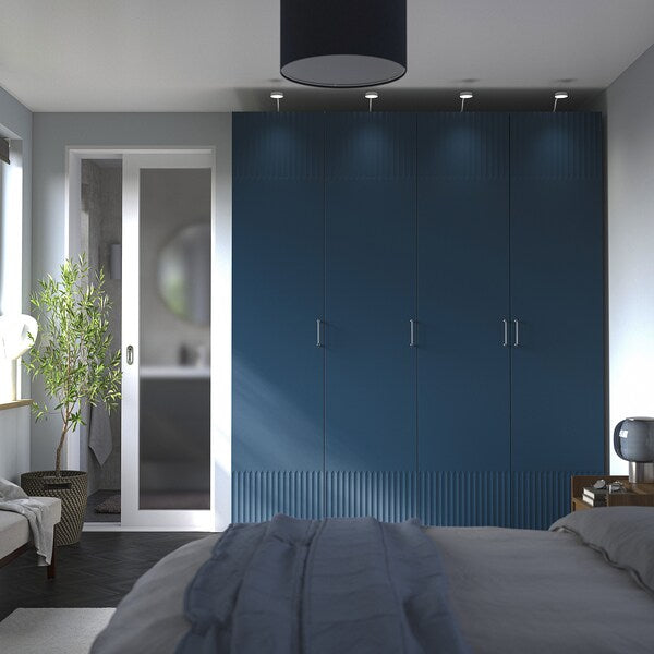 PAX / FYRUDDEN - Wardrobe combination, white/blue,200x60x236 cm