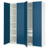 PAX / FYRUDDEN wardrobe combination, white/blue, 200x60x236 cm