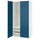 PAX / FYRUDDEN - Wardrobe combination, white/blue,100x60x201 cm