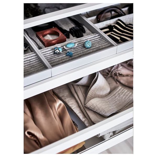 PAX / FYRUDDEN - Wardrobe combination, white/blue,250x60x201 cm