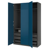 PAX / FYRUDDEN wardrobe combination, dark grey/blue, 150x60x236 cm