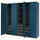 PAX / FYRUDDEN - Wardrobe combination, dark gray/blue,250x60x236 cm