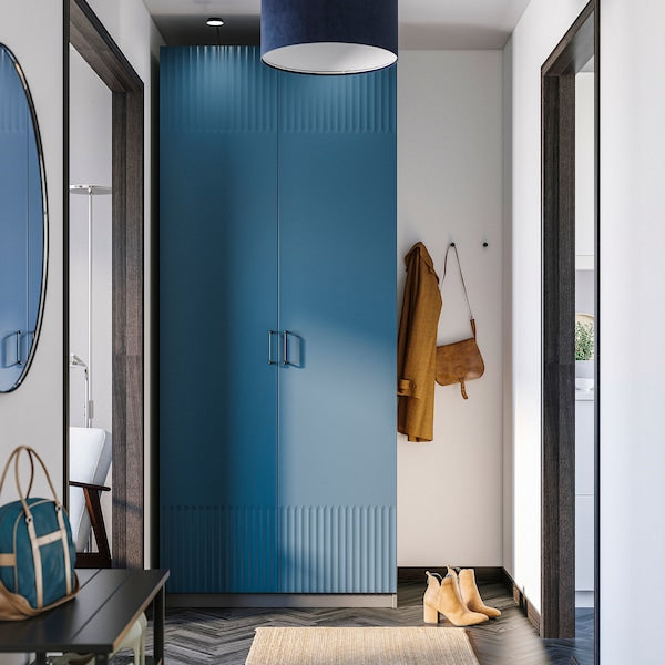 PAX / FYRUDDEN - Combinazione di guardaroba, grigio scuro/blu,100x60x236 cm