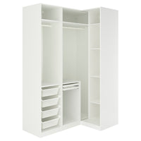 PAX / FYRUDDEN corner wardrobe, white/blue, 161/111x236 cm