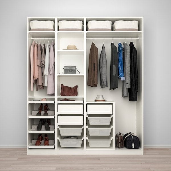 Ikea PAX / GRIMO/ÅHEIM - Wardrobe combination, white/white mirror glass,200x60x236 cm