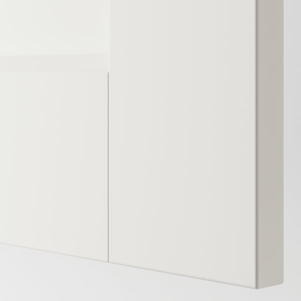 PAX / GRIMO/ÅHEIM corner wardrobe, white/white mirror glass, 211/161x236 cm