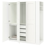 PAX / GRIMO wardrobe combination, white white/white, 170x60x201 cm