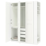 PAX / GRIMO wardrobe combination, white white/white, 170x60x236 cm