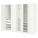 PAX / GRIMO wardrobe combination, white white/white, 235x60x201 cm