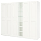 PAX / GRIMO wardrobe combination, white white/white, 285x60x236 cm