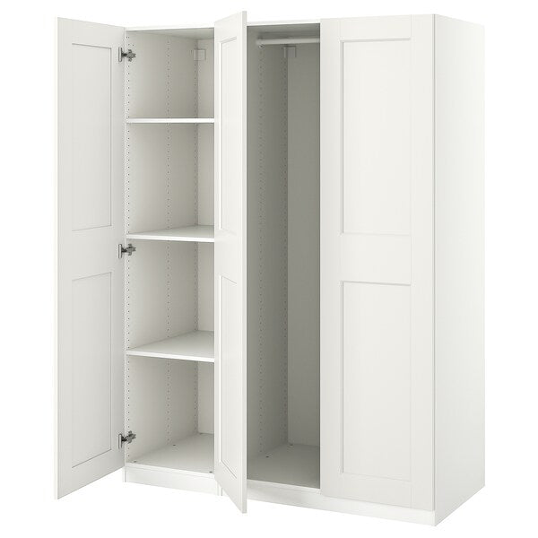 PAX / GRIMO - Wardrobe combination, white/white,150x60x201 cm