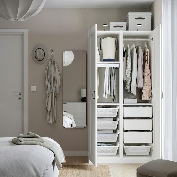 Ikea PAX / GRIMO - Wardrobe combination, white/white,100x60x201 cm