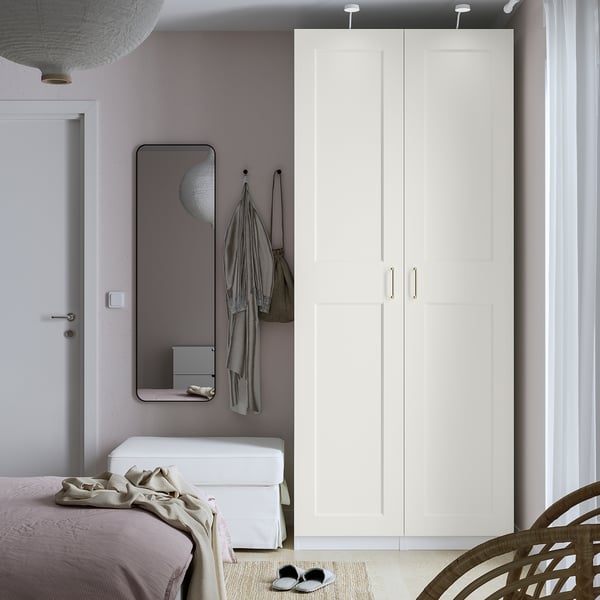 PAX / GRIMO - Wardrobe combination, white/white,100x60x236 cm