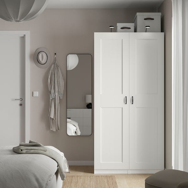 Ikea PAX / GRIMO - Wardrobe combination, white/white,100x60x201 cm