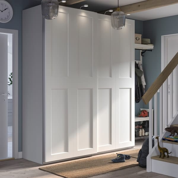 Ikea PAX / GRIMO - Wardrobe combination, white/white,200x66x236 cm
