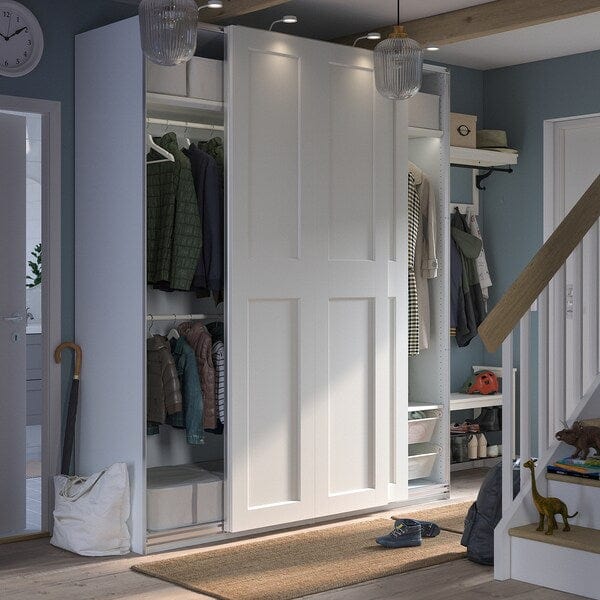 Ikea PAX / GRIMO - Wardrobe combination, white/white,200x66x236 cm