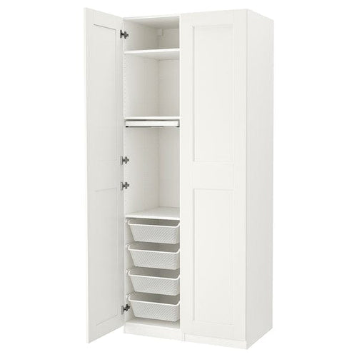 PAX / GRIMO - Wardrobe combination, white/white,100x60x236 cm