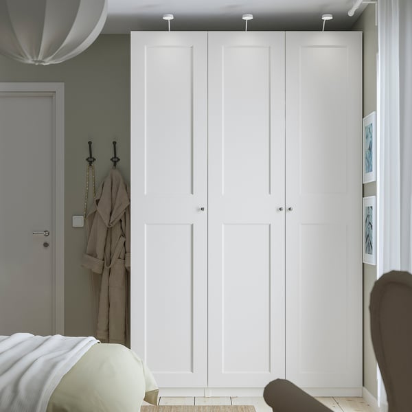 PAX / GRIMO - Wardrobe combination, white/white,150x60x236 cm
