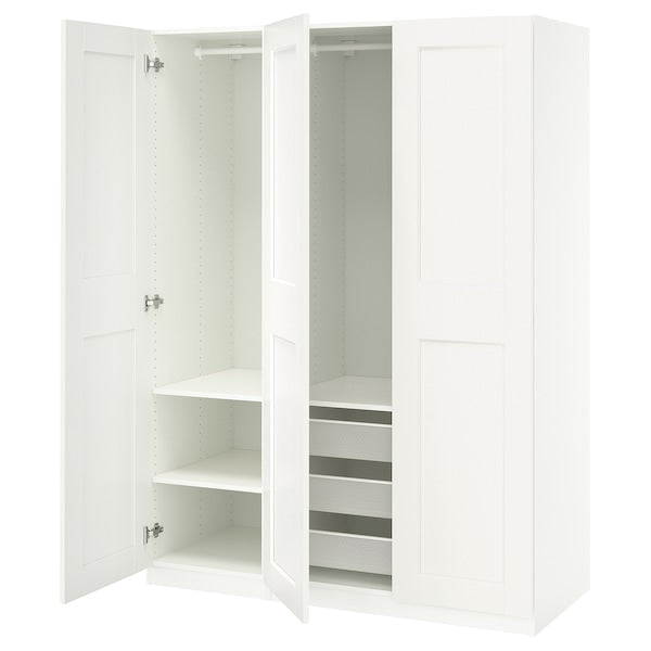 PAX / GRIMO - Wardrobe combination, white/white,150x60x201 cm