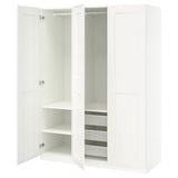 PAX / GRIMO wardrobe combination, white/white, 150x60x201 cm