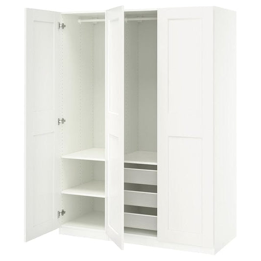 Ikea PAX / GRIMO - Wardrobe combination, white/white,150x60x201 cm