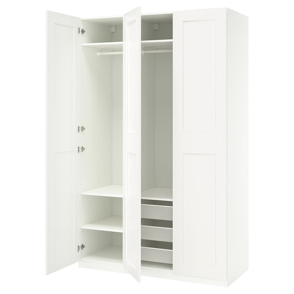 PAX / GRIMO - Wardrobe combination, white/white,150x60x236 cm