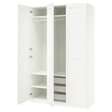 PAX / GRIMO wardrobe combination, white/white, 150x60x236 cm