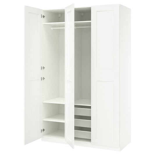 Ikea PAX / GRIMO - Wardrobe combination, white/white,150x60x236 cm