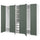 PAX / GRIMO - Wardrobe combination, white/grey-green,300x60x236 cm