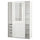 PAX / GRIMO - Wardrobe combination, white/transparent glass white,150x66x236 cm