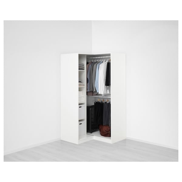 PAX / GRIMO - Corner wardrobe, white/white,110/110x201 cm