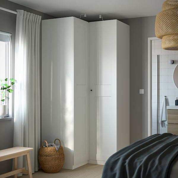 Ikea PAX / GRIMO - Corner wardrobe, white/white,110/110x236 cm