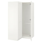 PAX / GRIMO corner wardrobe, white/white, 110/110x201 cm