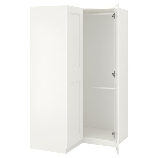 PAX / GRIMO corner wardrobe, white/white, 110/110x201 cm