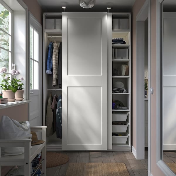 Ikea PAX / GRIMO - Wardrobe, white/white,150x66x236 cm