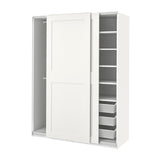 PAX / GRIMO wardrobe, white/white, 150x66x201 cm